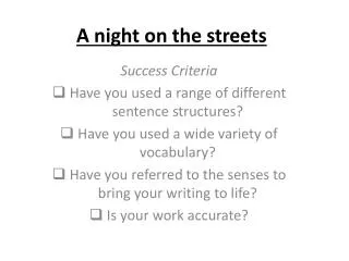 A night on the streets