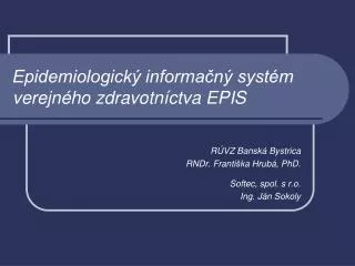 Epidemiologický informačný systém verejného zdravotníctva EPIS