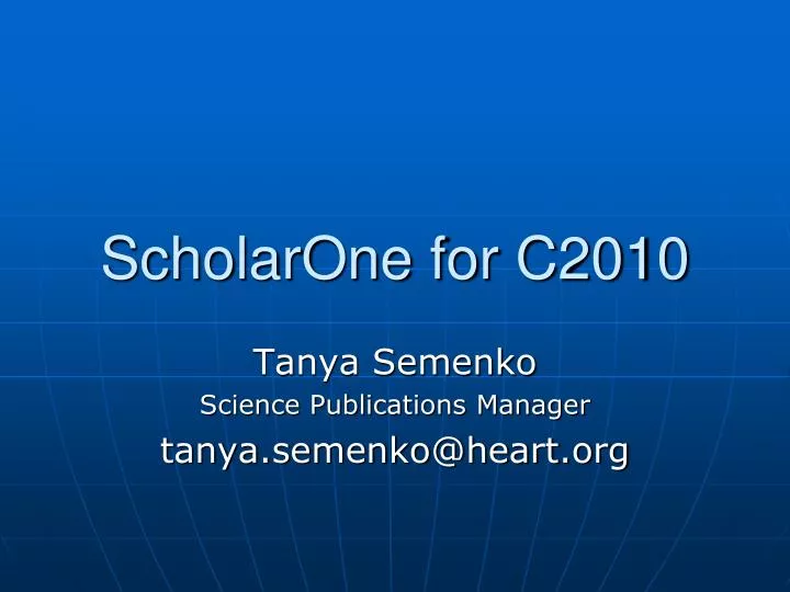 scholarone for c2010