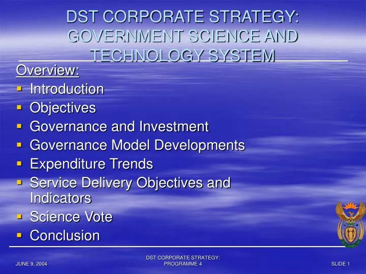 dst corporate strategy government science and technology system
