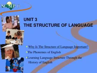UNIT 3 THE STRUCTURE OF LANGUAGE