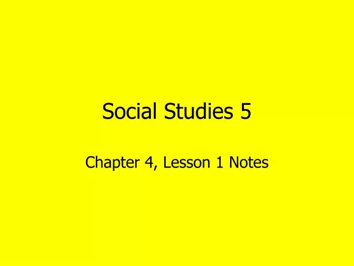 social studies 5