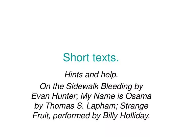 short texts