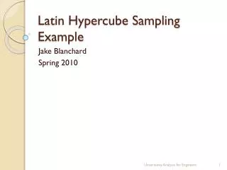 Latin Hypercube Sampling Example