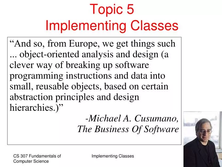 topic 5 implementing classes