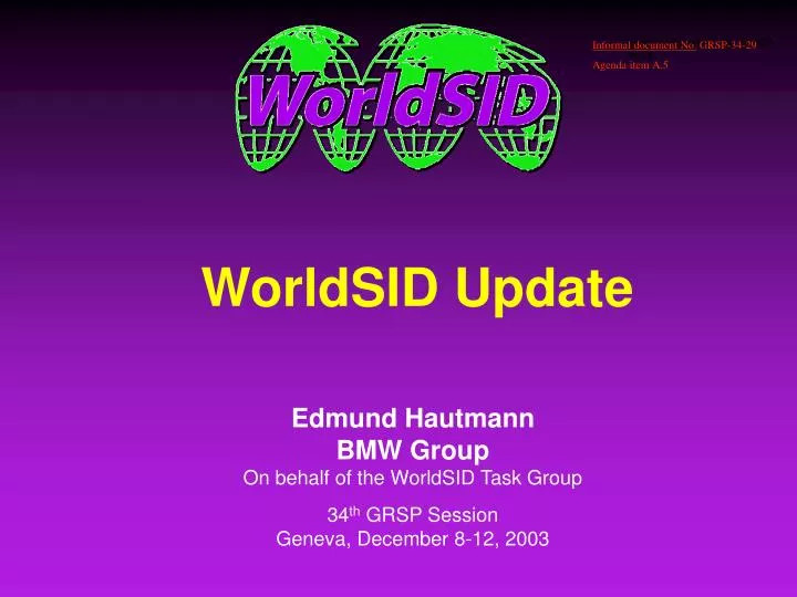 worldsid update