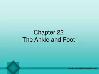 Chapter 22 The Ankle and Foot