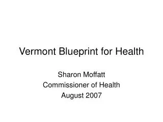 Vermont Blueprint for Health