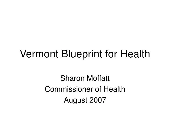 vermont blueprint for health