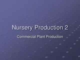 Nursery Production 2