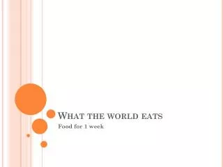 What the world eats