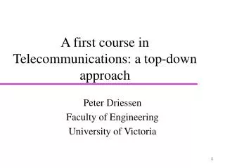A first course in Telecommunications: a top-down approach