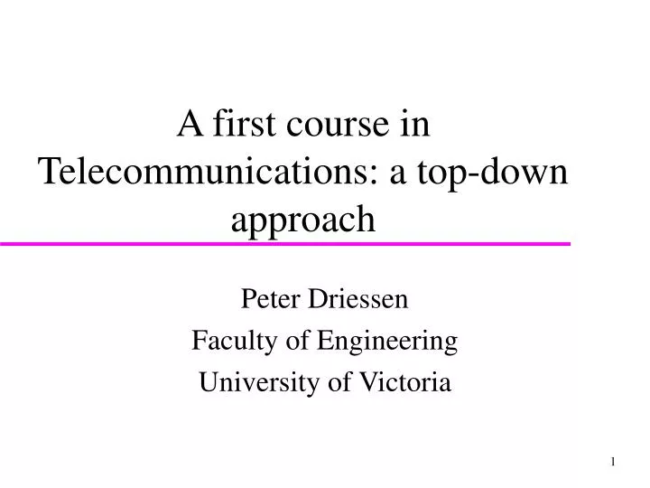 a first course in telecommunications a top down approach