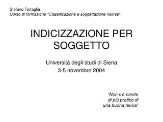indicizzazione per soggetto