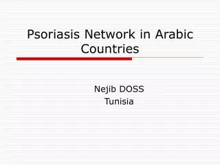 Psoriasis Network in Arabic Countries