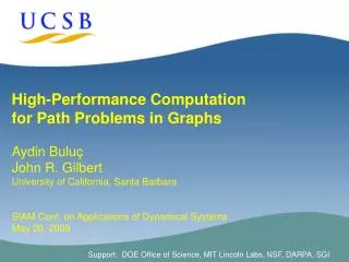 High-Performance Computation for Path Problems in Graphs