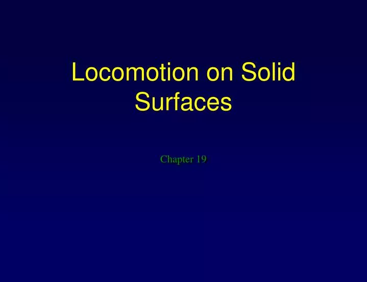 locomotion on solid surfaces