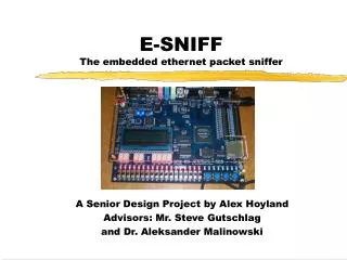 E-SNIFF The embedded ethernet packet sniffer