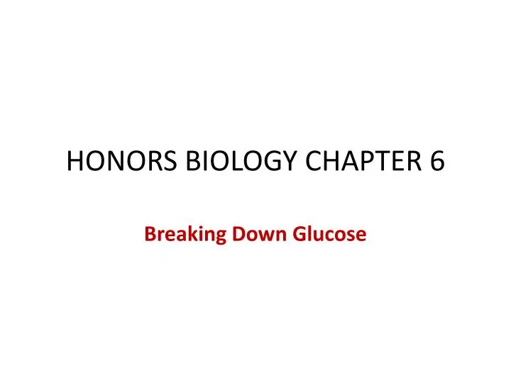 honors biology chapter 6