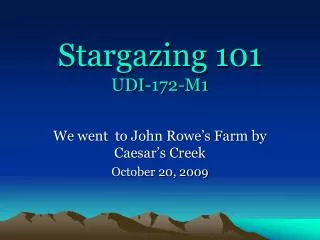 Stargazing 101 UDI-172-M1