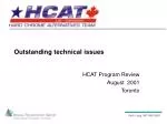 Review of HCAT Program: Technical Issues and Corrosion Testing Outcomes - August 2001 - slide 1