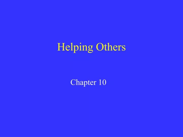 helping others