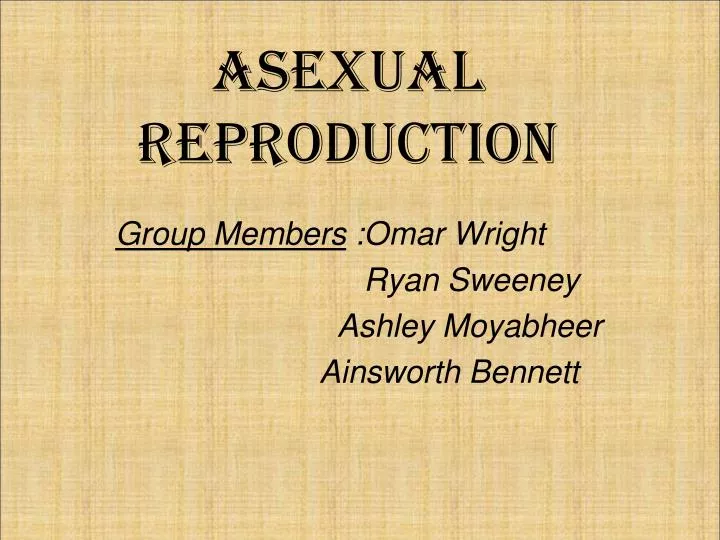 asexual reproduction