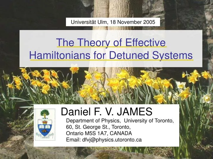 the theory of effective hamiltonians for detuned systems