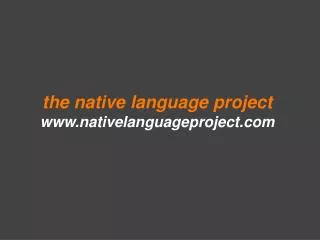 the native language project nativelanguageproject