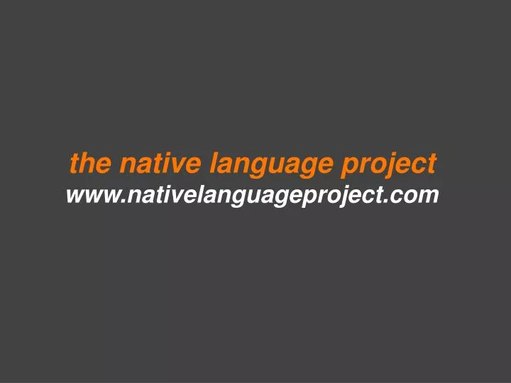 the native language project www nativelanguageproject com