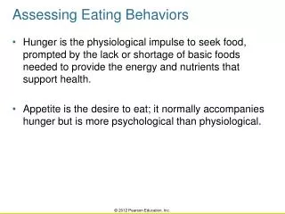 Assessing Eating Behaviors