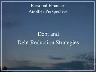 Personal Finance: Another Perspective