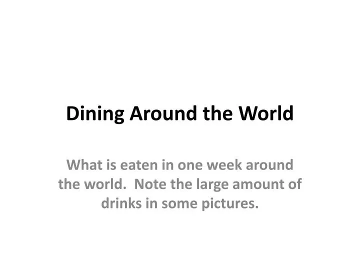 dining around the world
