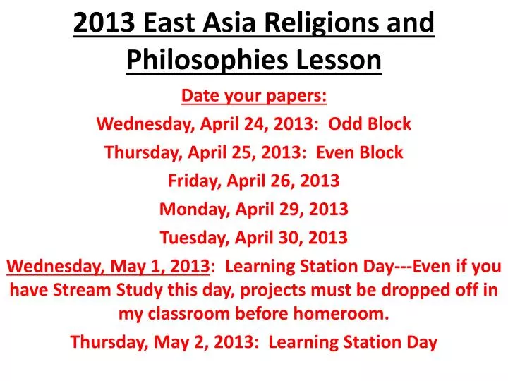 2013 east asia religions and philosophies lesson
