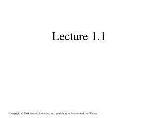 Lecture 1.1