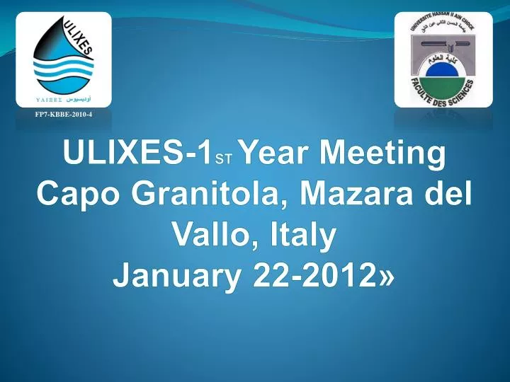 ulixes 1 st year meeting capo granitola mazara del vallo italy january 22 2012
