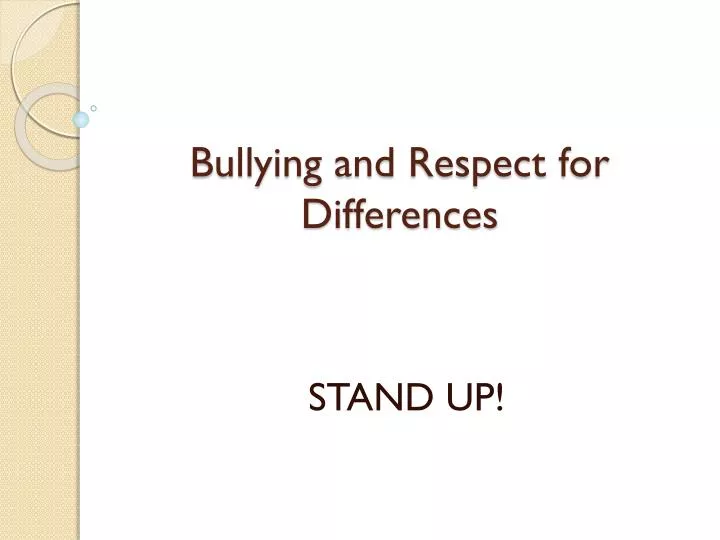 bullying and respect for differences