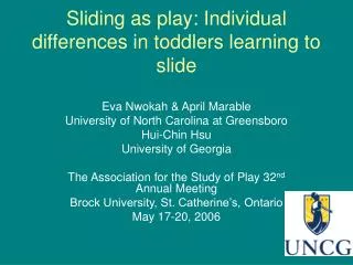 Sliding as play: Individual differences in toddlers learning to slide