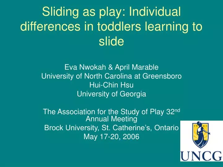 sliding as play individual differences in toddlers learning to slide