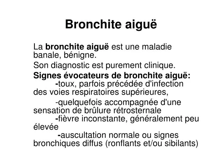 bronchite aigu