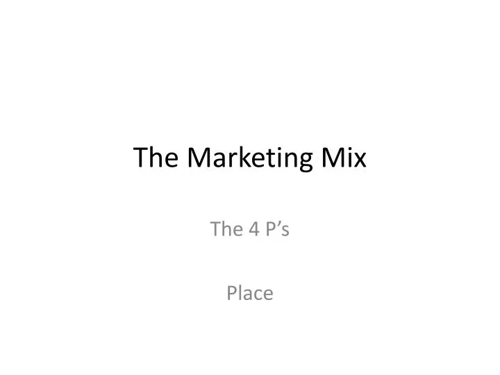 the marketing mix