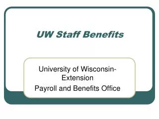 UW Staff Benefits