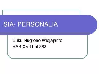 sia personalia