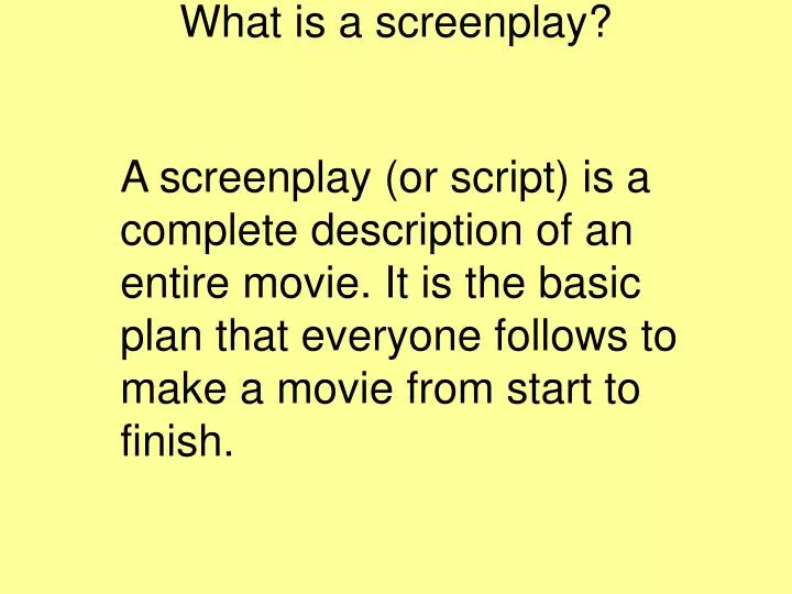 what is a screenplay