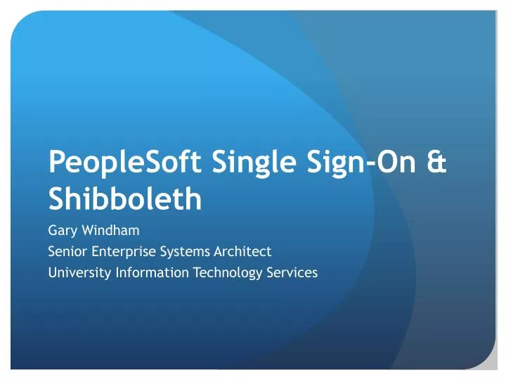 peoplesoft single sign on shibboleth