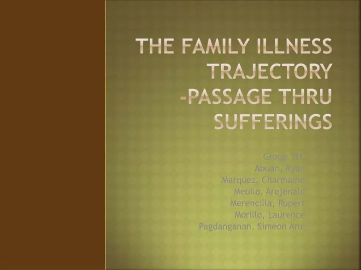 the family illness trajectory passage thru sufferings