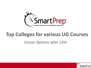 Top Colleges for various UG Courses