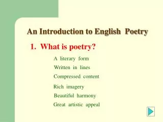 1. What is poetry?