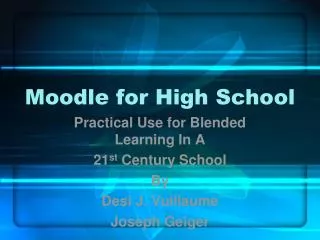 Moodle for High School