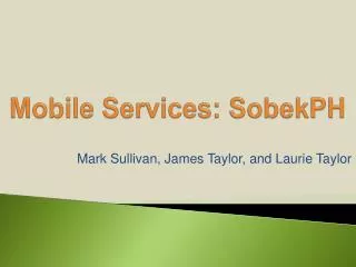 Mobile Services: SobekPH